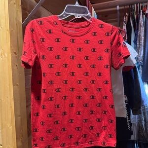 Champion Kids Red Logo Short Sleeve Tee